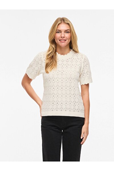 VILA Strickoberteil VILOWEN Kurzärmeliges