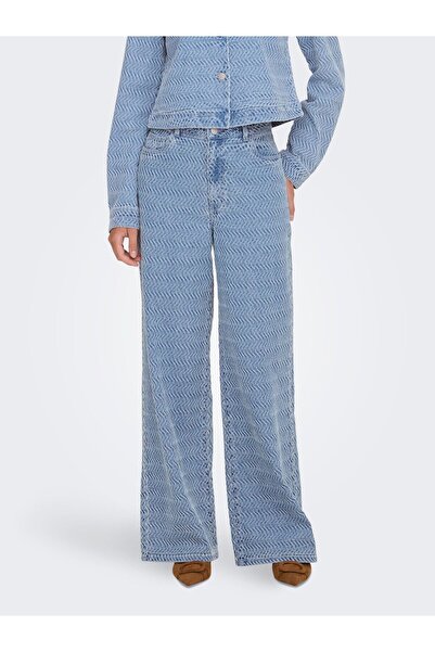 JDY Jeans mit weitem Bein JDYNICO Hohe Taille Weiter Beinschnitt Jeans