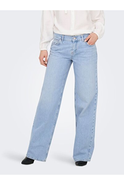 ONLY Jeans mit weitem Bein ONLBRENDA Niedrige Taille Gerade geschnitten Jeans
