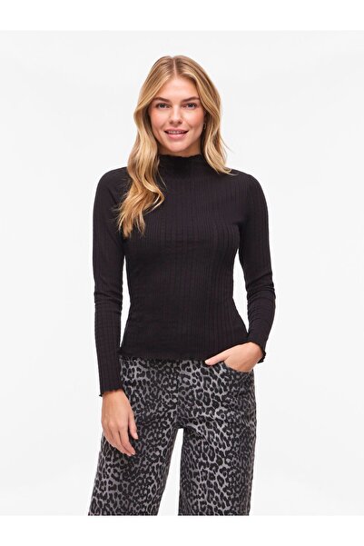 VILA Oberteil mit langen Ärmeln VIBRADIE Stehkragen