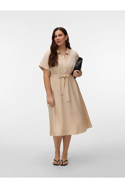 Veromoda Curve Hemdblusenkleid VMCJAMMA Midikleid