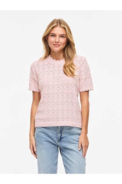 VILA Strickoberteil VILOWEN Kurzärmeliges