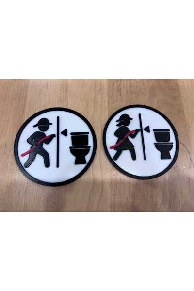 lucien vela Modern Design Firefighter Themed Wc Toilet Door Sign - Embossed 3...