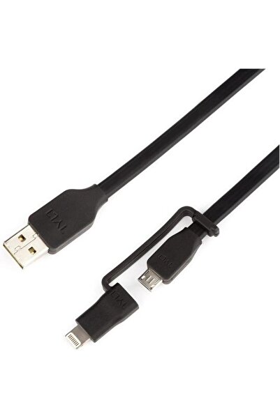 TYLT Flyp-Duo data cable, Lightning/MicroUSB, 0.3m, Reversible USB (Black)