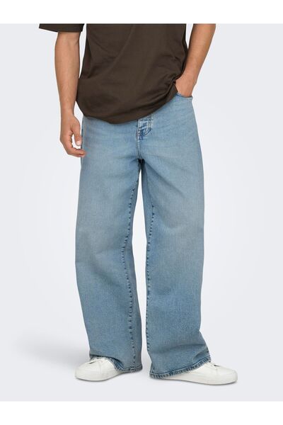 Only & Sons Jeans mit weitem Bein ONSREMI Mid Rise Weiter Beinschnitt Jeans