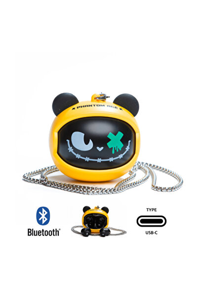 OptimX True Wireless G05D Crash Face Headphones, Bluetooth 5.4 (Yellow/Black)