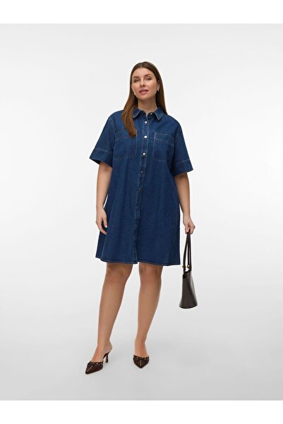 Veromoda Curve Jeanskleid VMCMIGGA Kurzes Kleid