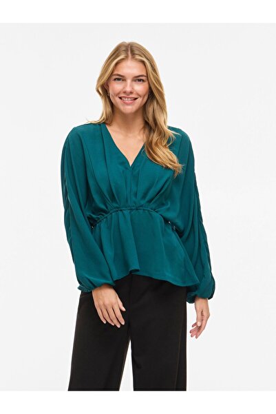 VILA Oberteil mit langen Ärmeln VISELIA V-Ausschnitt