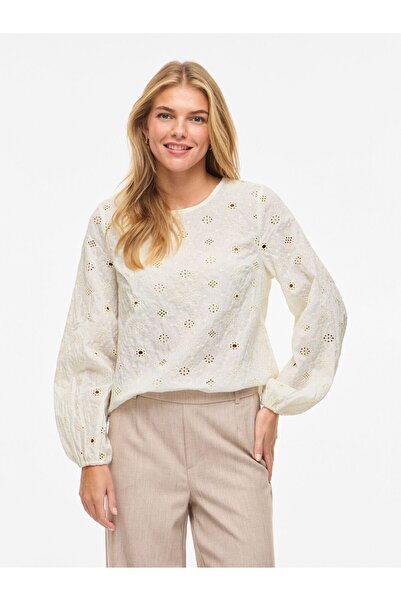 VILA Oberteil mit langen Ärmeln VITINA Rundhals