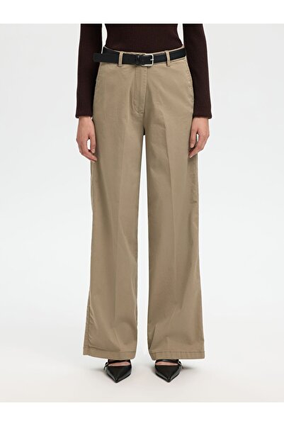 SELECTED Wide Leg Hose Baumwollmix