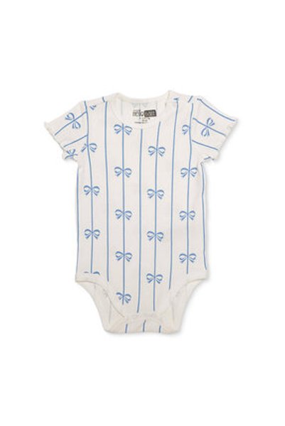 ebebek Hello Baby HelloBaby Kız Bebek Body Fiyonk Baskılı Çıtçıtlı Bisiklet Yaka Kısa Kol