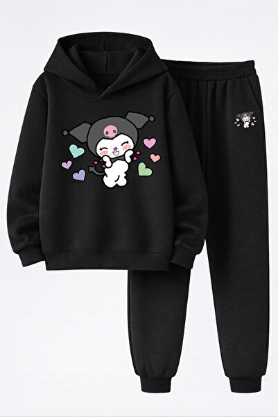 MAGORS Kuromi Printed 3-Yarn Quality Sweatshirt and Sweatpants Kids' Top-Bott...