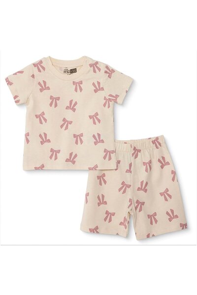 ebebek Hello Baby HelloBaby Kız Bebek Pijama Takımı Fiyonk Baskılı Bisiklet Y...