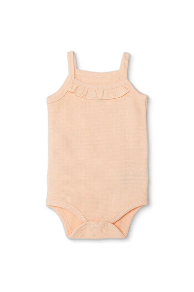 ebebek Hello Baby HelloBaby Kız Bebek Body Çıtçıtlı Fırfırlı Yaka İp Askılı