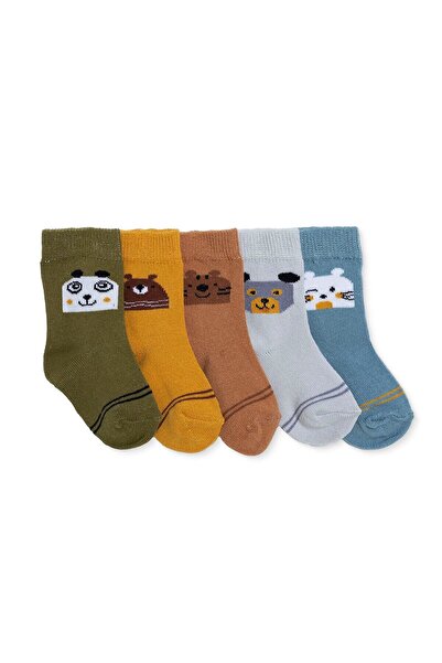 ebebek Hello Baby HelloBaby Erkek Bebek 5li Soket Çorap Dinozor Baskılı
