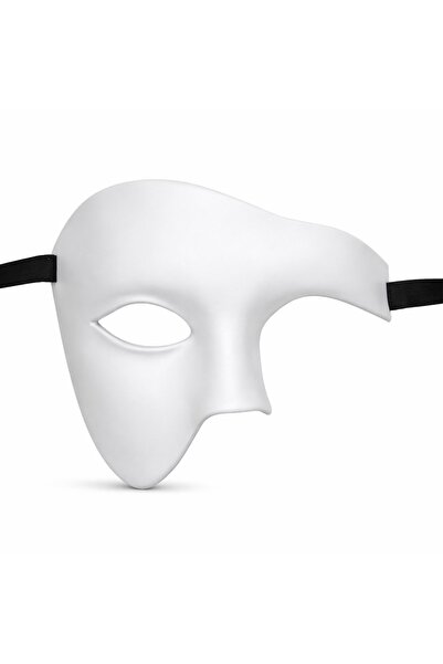 Vipfoni White Half Male Mask – Phantom Party & Prom Mask