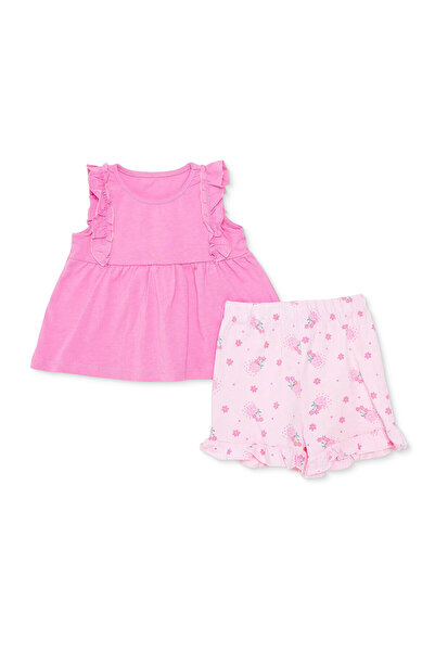 ebebek Hello Baby HelloBaby Kız Bebek Bluz-Şort Çiçek Baskılı Bisiklet Yaka A...