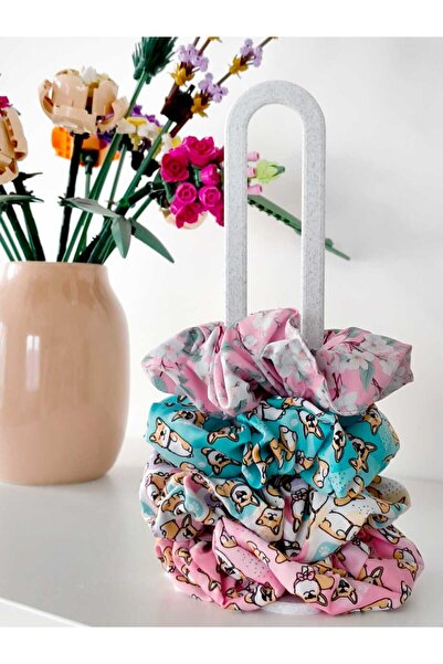 lucien vela Modern Tasarım Scrunchie Toka Standı Ve Organizeri - Mermer Desen...