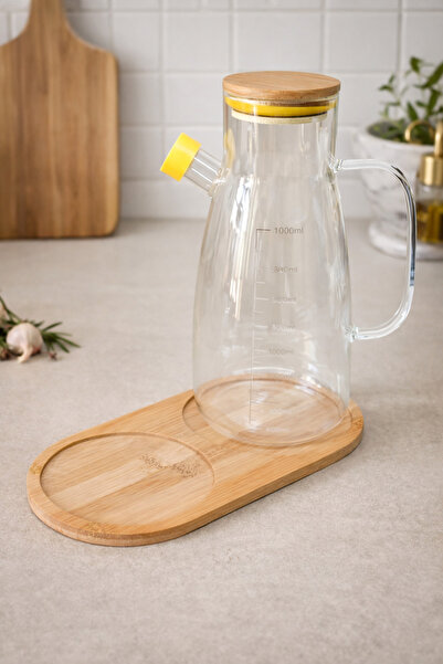 EcoVibe Doğal Bambu Yağdanlık Altlığı - 2 Bölmeli – Yağlık & Sosluk Standı – ...