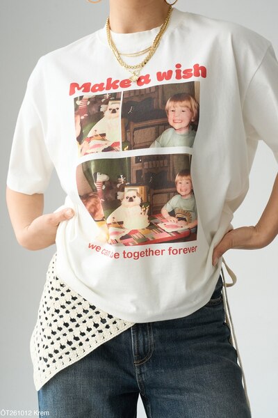 CADDELAMODA Ženska majica Make a Wish Štampano