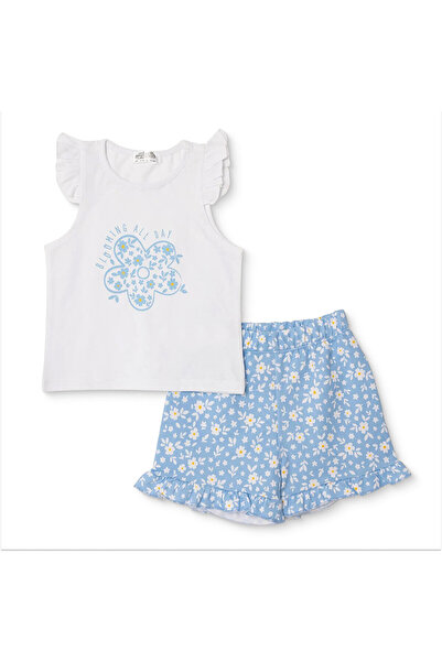 ebebek Hello Baby HelloBaby Kız Bebek Atlet-Şort Çiçek Baskılı Bisiklet Yaka Atlet Reçme