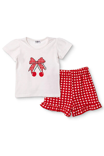 ebebek Hello Baby HelloBaby Kız Bebek Tişört-Şort Fiyonk Baskılı Bisiklet Yak...