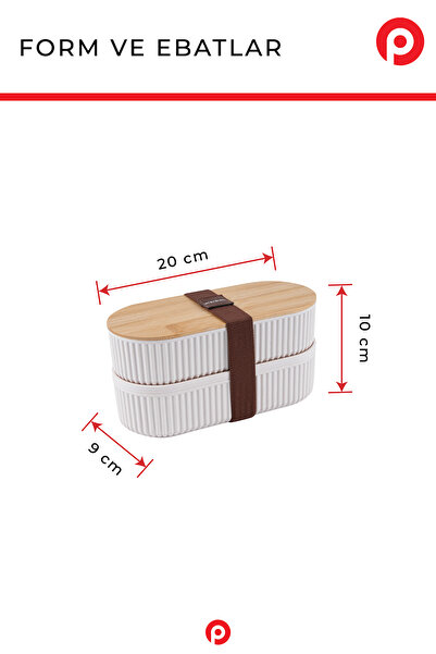 Pazarika Bölmeli Sefer Tası - 2 Katlı Okul ve Ofis Tipi Kilitli Lunch Box Yemek Taşıma Kabı