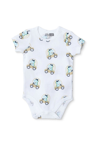 ebebek Hello Baby HelloBaby Erkek Bebek Body Hayvan Baskılı Çıtçıtlı Çıtçıtlı...