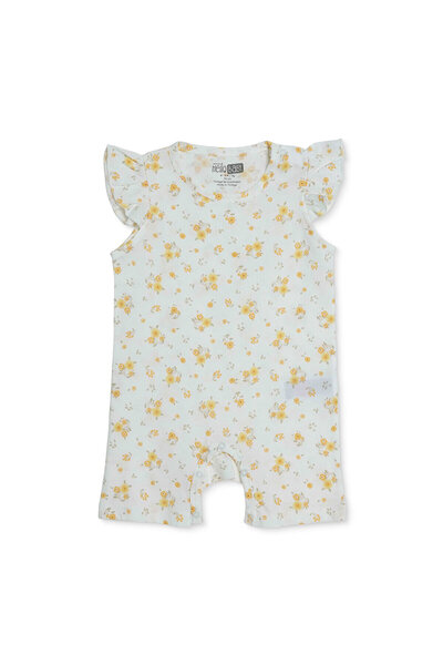 ebebek Hello Baby HelloBaby Kız Bebek Kısa Tulum Çiçek Baskılı Çıtçıtlı Bisik...