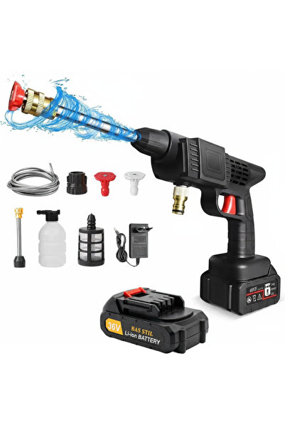 arwil Pistol De Spalat Cu Presiune fara fir + 2 acumulatori, 48V + Geanta De ...