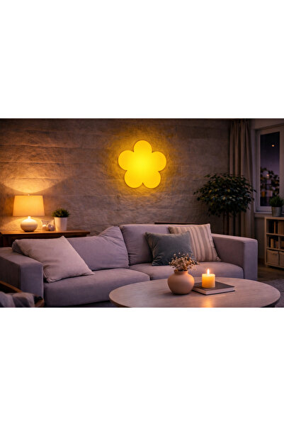 Sun Aplik Sconce Flower Led Wall Lamp 28X28X5
