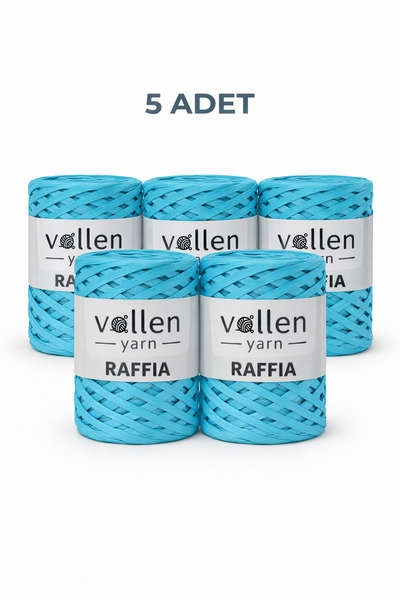 vollen yarn Premium 200gr Rafya İp 5’li Paket Raffia Çanta Supla Tığ İşi Hası...