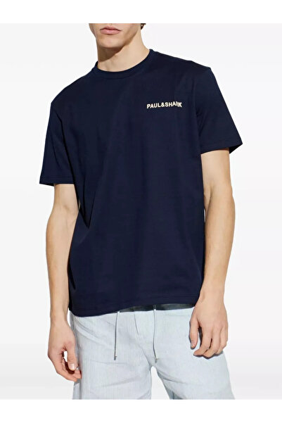 PAUL&SHARK Men's Short Sleeve Crew Neck Relaxed Fit Navy Blue T-Shirt 2641101...