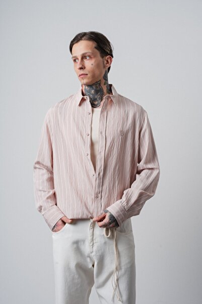 Respire Muška košulja sa vezom, dugi rukavi, roze