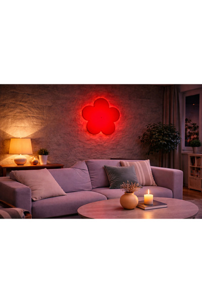 Sun Aplik Sconce Flower Led Wall Lamp 28X28X5