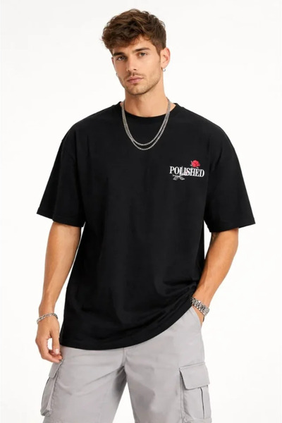 JANES Men's Crew Neck Printed Short Sleeve T-Shirt Streetwear Casual Basic Co...