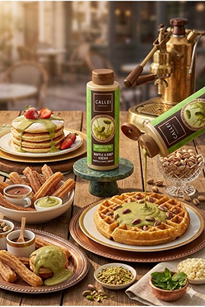 Callei Waffle & Pancake Sos Lezzet Üçlüsü – Beyaz, Sütlü & Antep Fıstık 300 G x 3’lü Set