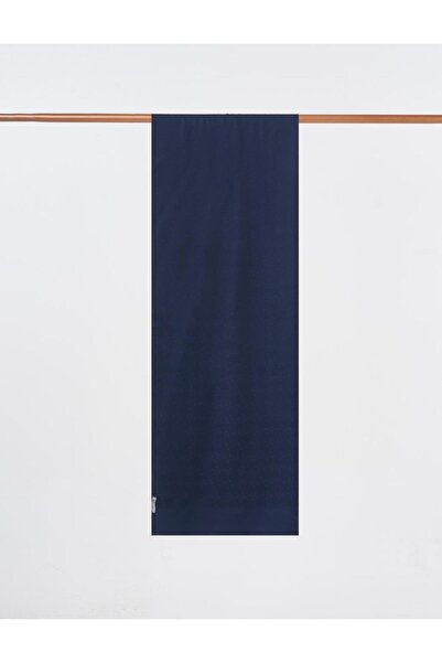 Kayra Logo Detailed Bamboo Shawl Navy Blue