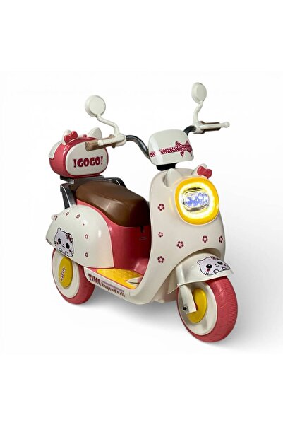 ALBADER 6V Electric Kids Motorcycle 3 Wheel Ride On Scooter with LED Light Mu...