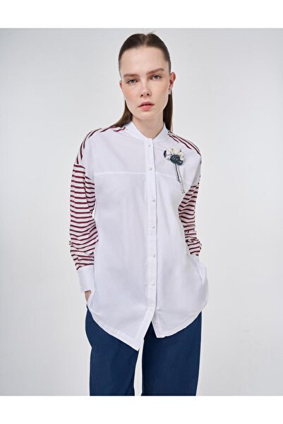 KYR Appliqué Detail Cotton Piece Tunic Optical White