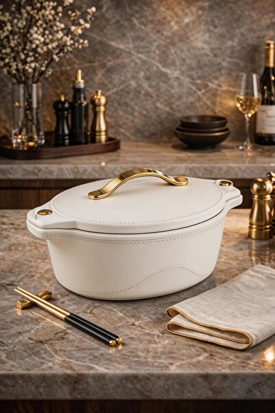Mirolex Luxury White 3L Insulated Hotpot Casserole | Stainless Steel Liner, G...