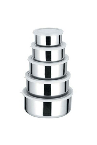 Fabrilux Set of 5 Stainless Steel Food Storage Containers with Lids