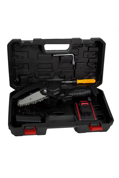 arwil Mini drujba cu lant, fara fir, lama 6 inch, portabila , cu 2 acumulatori 48V