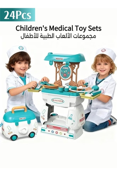 Generic 24Pcs Children's Pretend Play Toy Doctor Role-Playing Toy Storage Car...