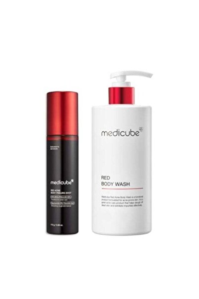 Medicube مجموعة ريد جلو للعناية بالجسم: بخاخ تنظيف الجسم ريد بودي بيلينج شوت ...