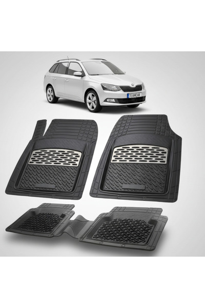 TEAMCAR Skoda Fabia III Compatible Floor Mats Combi 2014-2021 | Silver