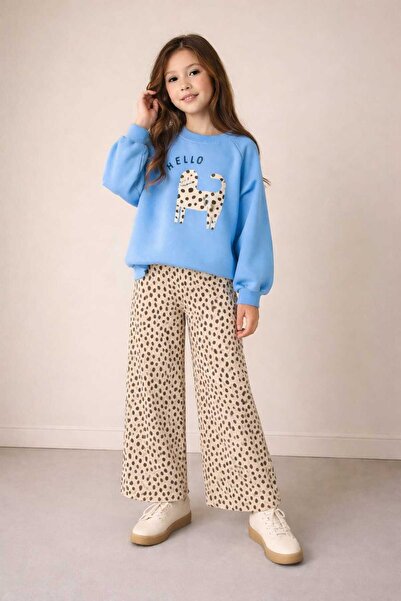 CHİCKİDSWEAR Girl's Daily Set Wide-Leg - Trendy Printed Set of 2