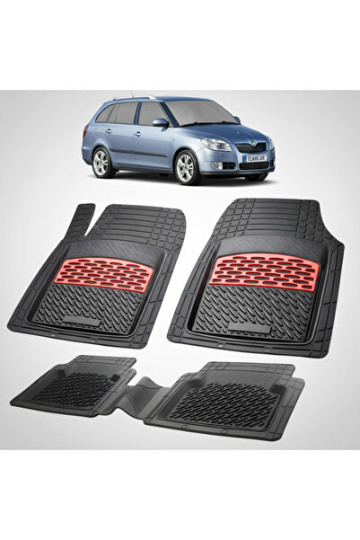 TEAMCAR Συμβατά πατάκια Skoda Fabia II Combi 2007-2014 | Κόκκινα