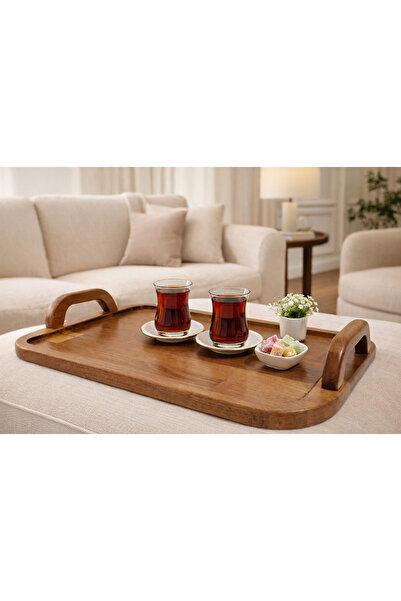 Home Ahşap kulplu tepsi
