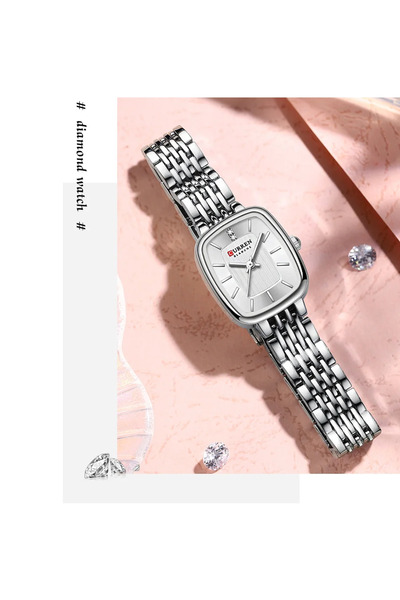 Curren 9093 Women’s Stainless Steel Quartz Wrist Watch – Elegant Rectangular ...
